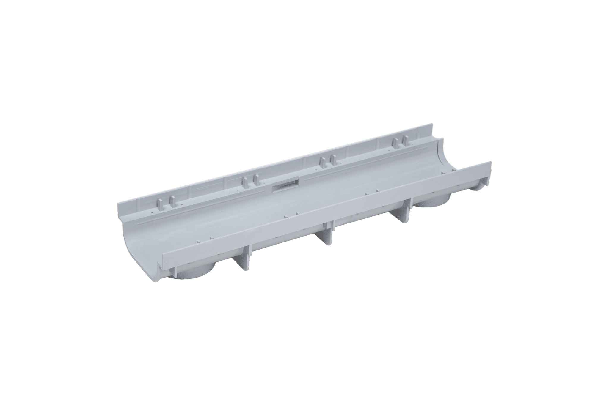 Canaleta de PVC de baja altura para rejillas PP y acero inoxidable