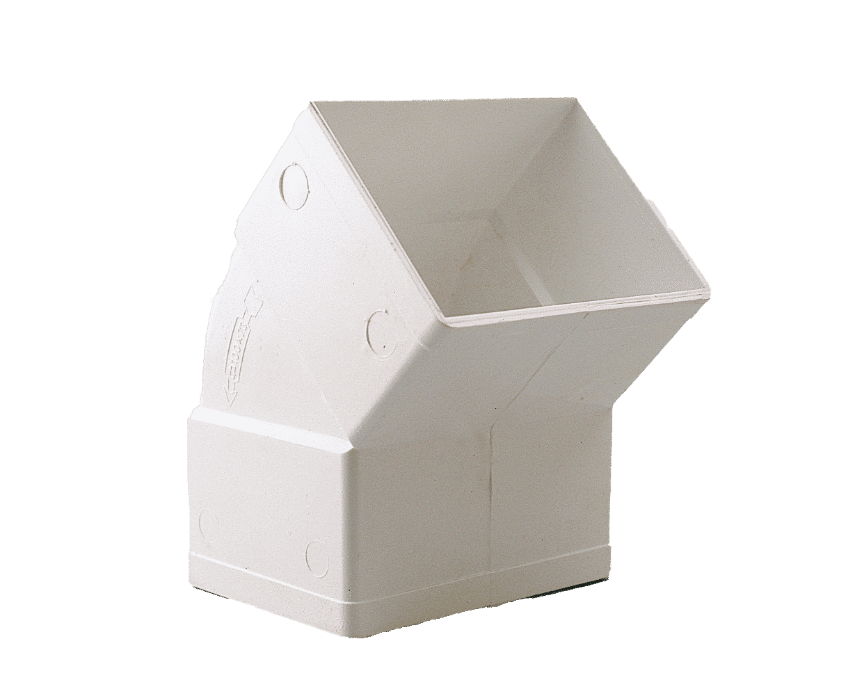 Codo rectangular hembra-hembra 45º