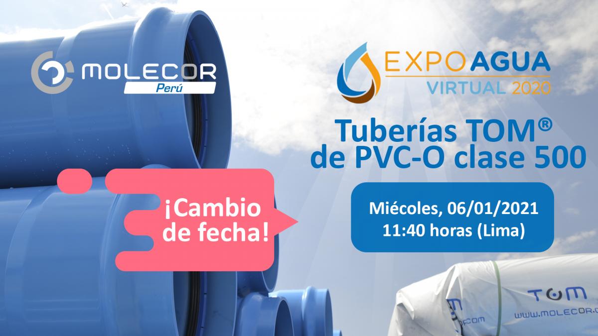 Molecor Perú participa en la versión virtual de Expo Agua Perú con una ponencia sobre las Tuberías TOM® de PVC Orientado clase 500