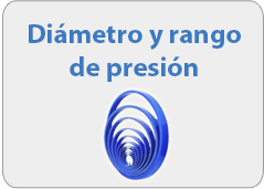 Diámetro y rango presión