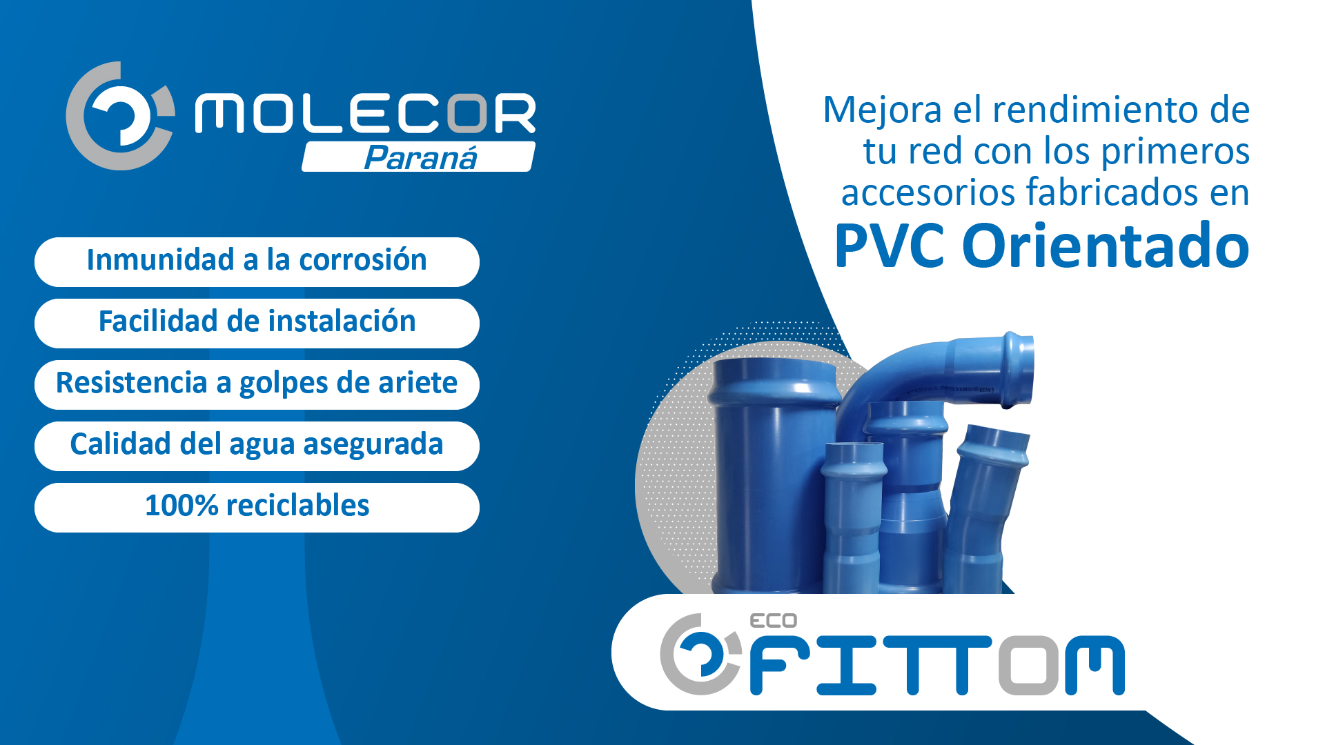 Principales beneficios de usar accesorios de PVC Orientado en red de caños para agua a presión