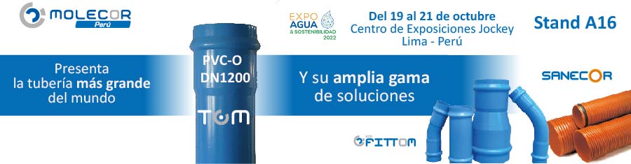 Molecor Perú participará en Expo Agua & Sostenibilidad 2022 con el último lanzamiento de la compañía, la tubería TOM® de PVC-O DN1200 mm