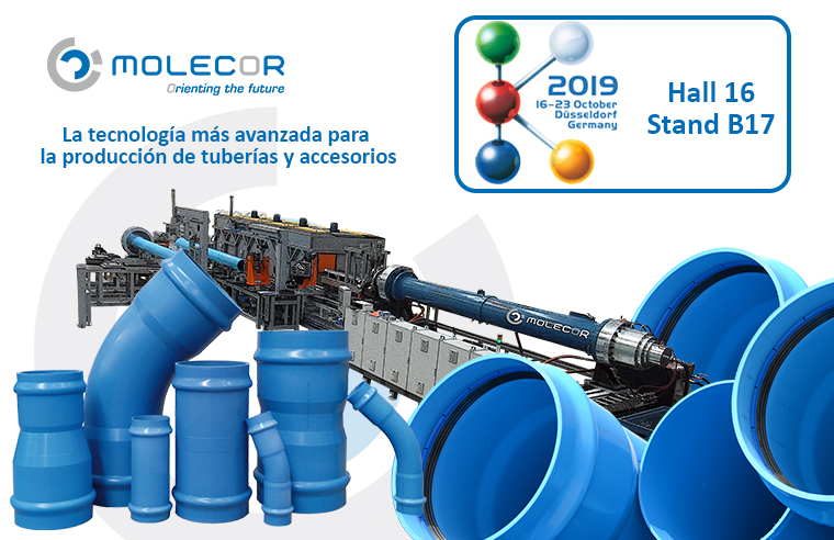 La exclusiva tecnología y productos de Molecor, presentes en la K2019 de Düsseldorf